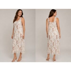 Studio‎ Connection Floral Lace Midi Dress Women's Size XS-S Sleeveless Beige...